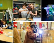 Students engaging in specialized programs, including teaching, robotics, dance and welding